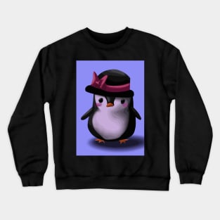 Penguin with Cute Pink Hat Crewneck Sweatshirt